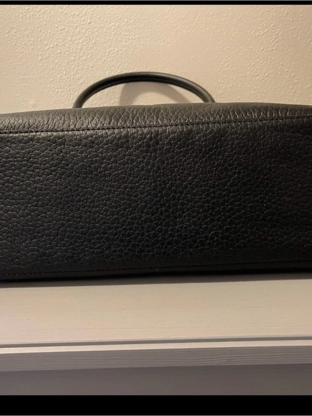 kate spade Black Pebbled Leather Satchel with Gold Hardware